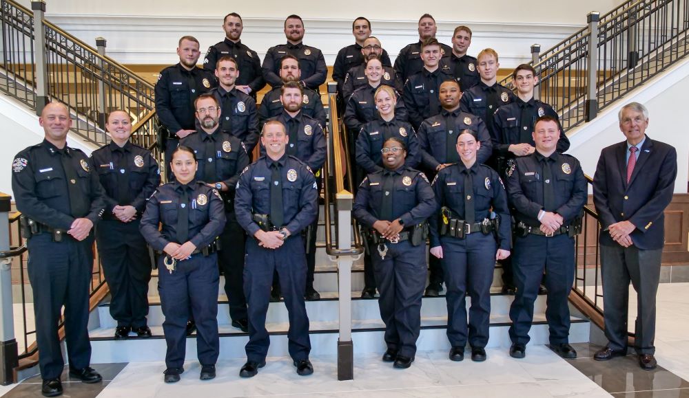 New Concord Police Officers with Chief Hughes and Mayor Dusch